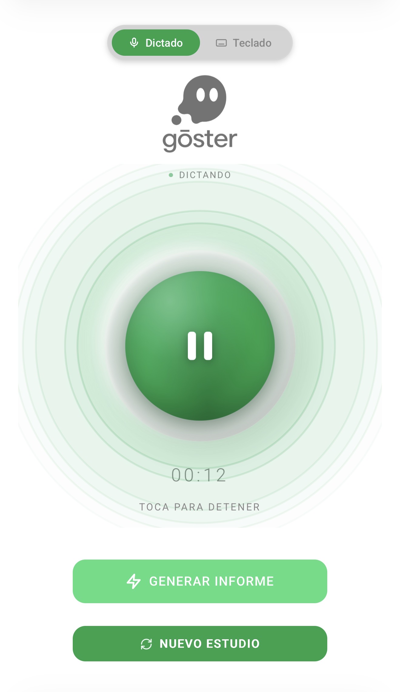 gōster móvil — dictando