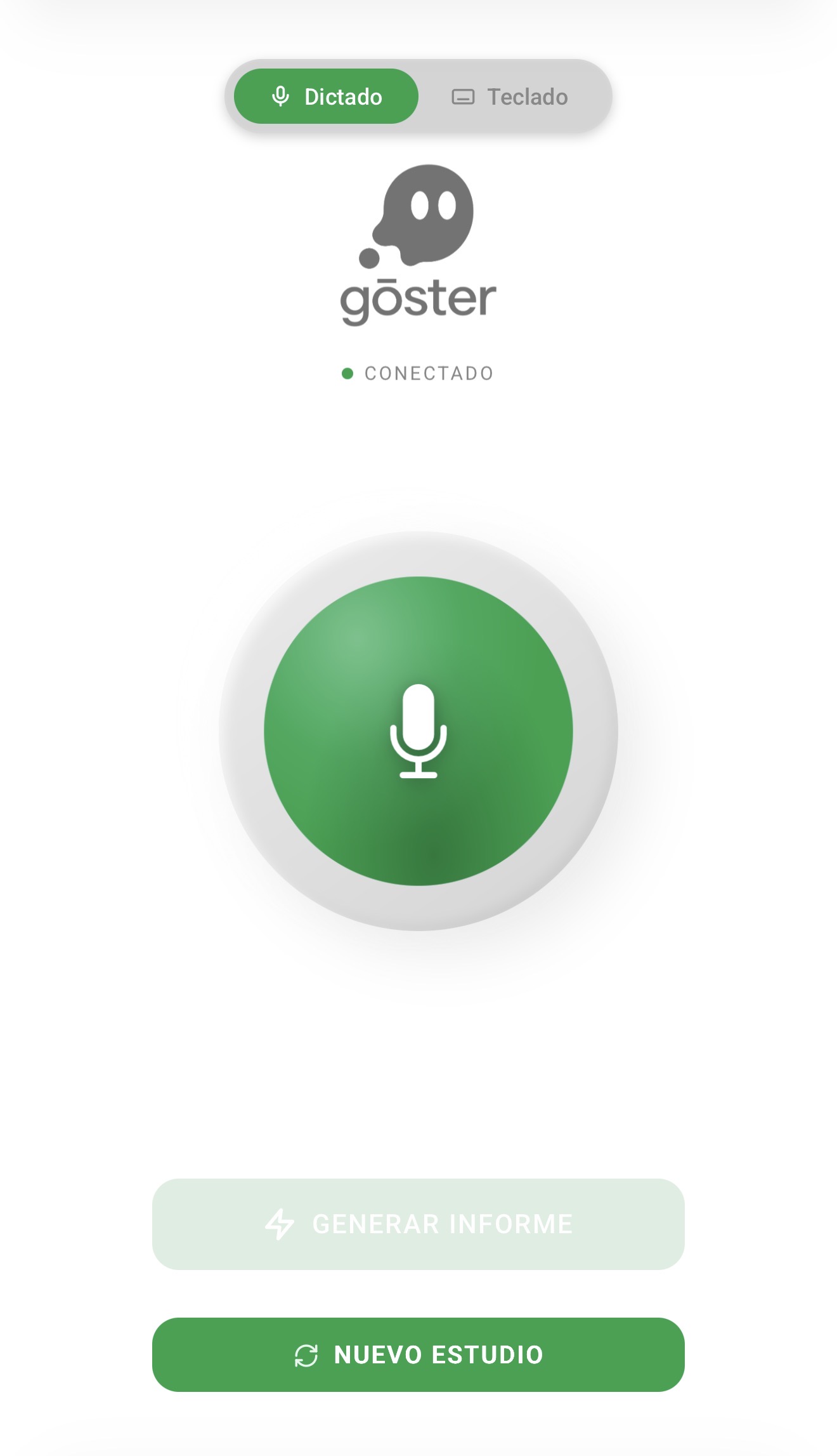 gōster móvil — listo para dictar